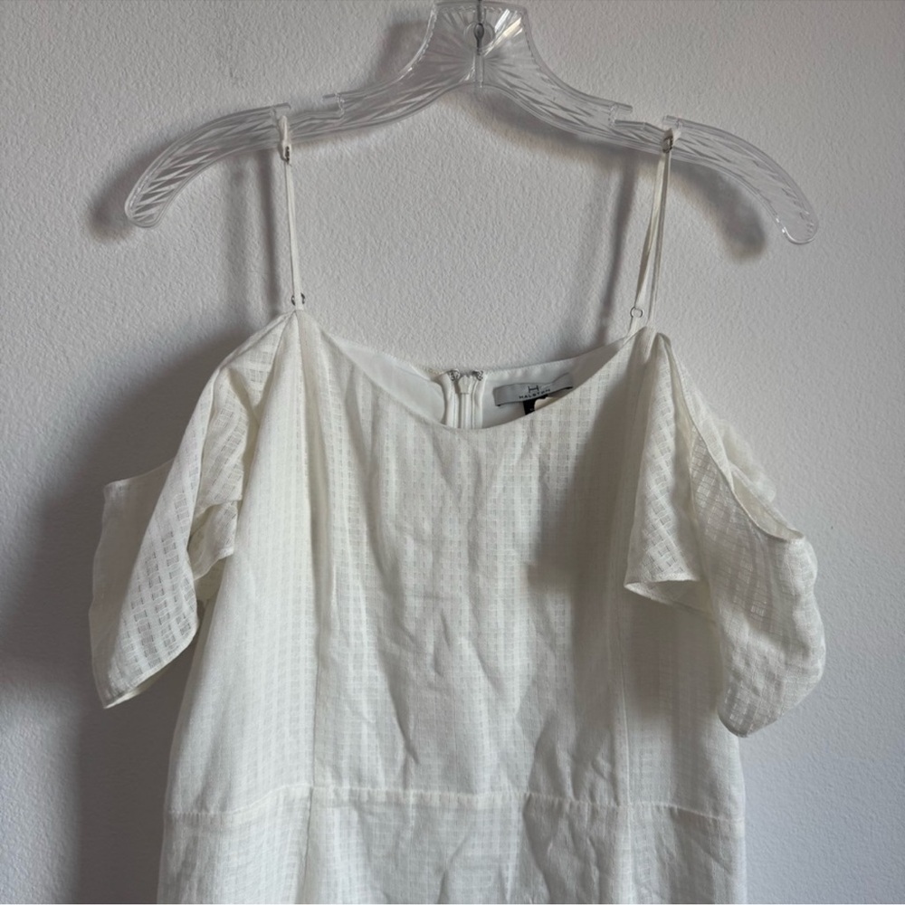 H by Halston‎ Cold Shoulder White Midi Dress Size: 8 - Picture 2 of 9